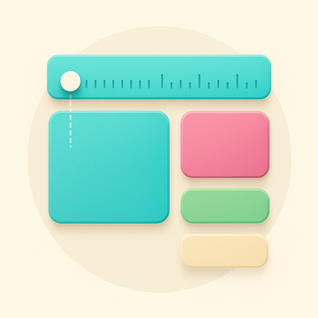 Screenshot of modular studio with pastel UI and HUD badges