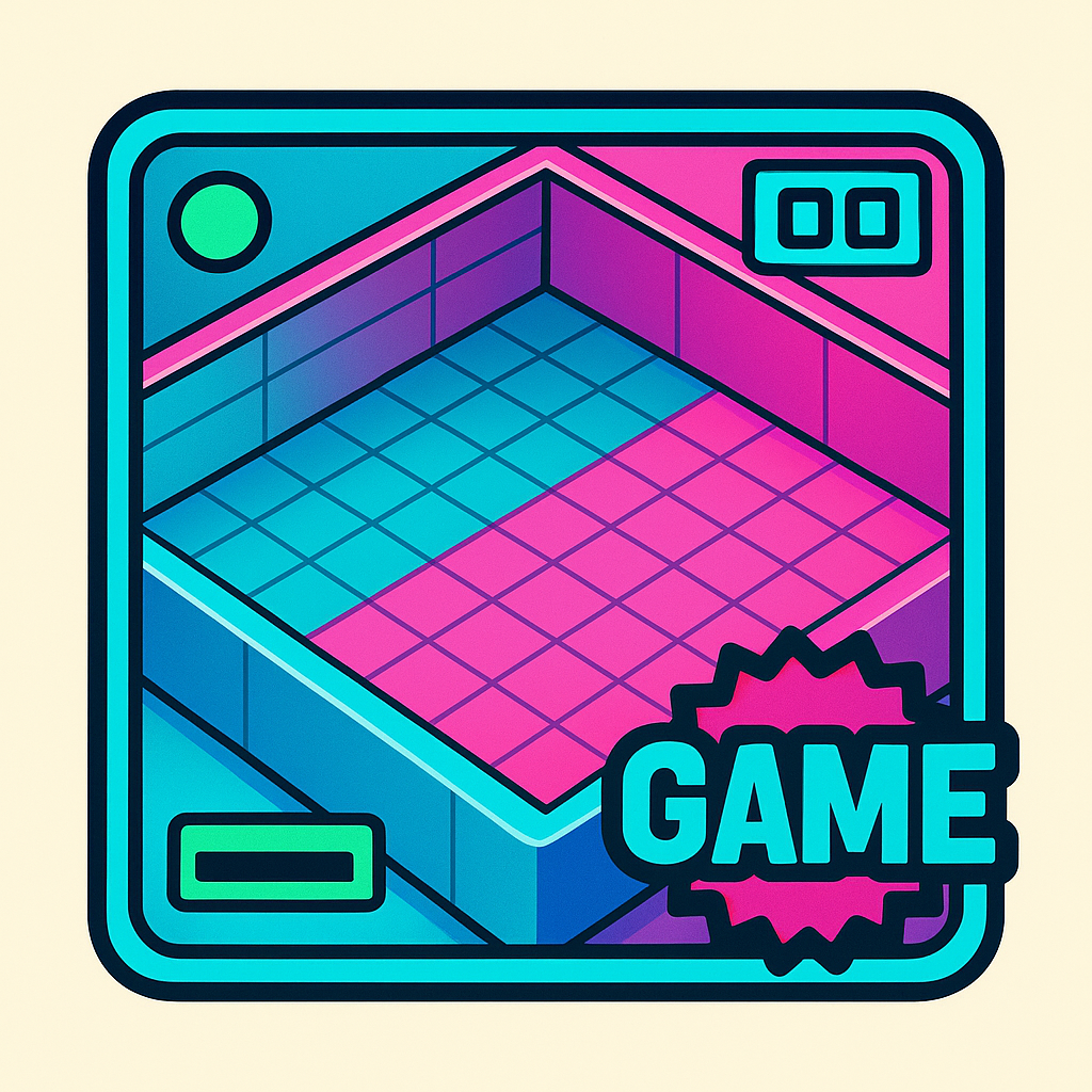 Arcade gallery tile with vapor pastel palette